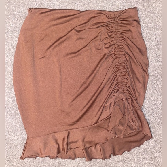 Brown Flounced-hem Mini Skirt | H&M | Size: S - Picture 1 of 7
